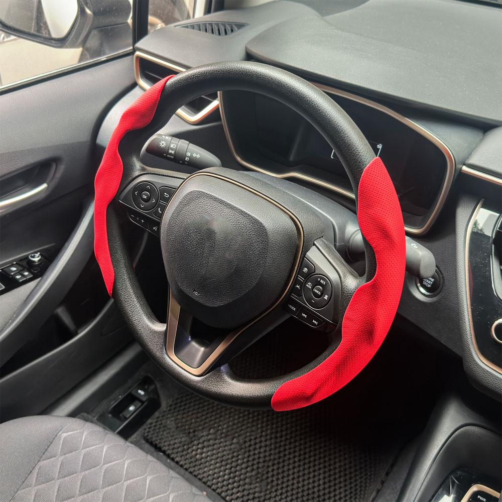 2PCS Carbon Fiber Silicone Car Steering Wheel Cover Custom Anti-skid Booster Cover Auto Accessories 38cm For Auto Deco 2025