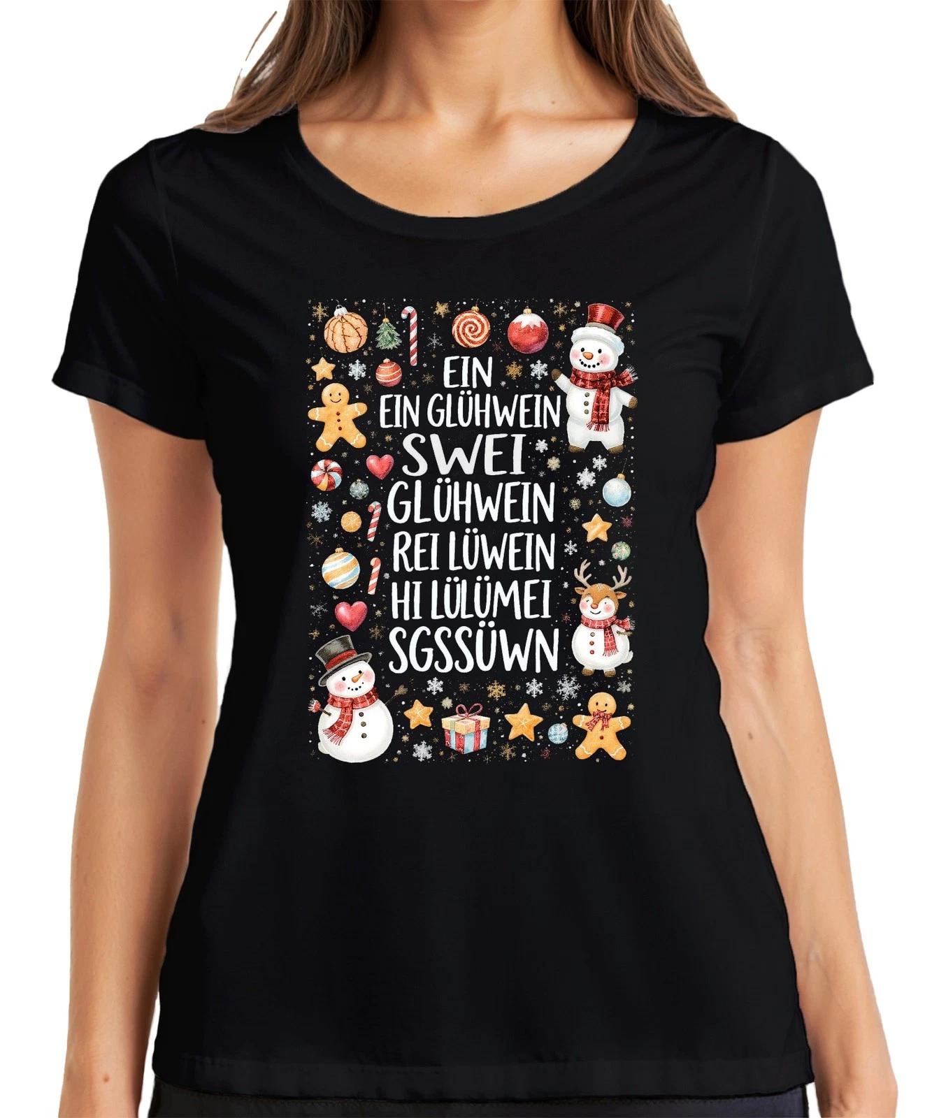 Ein Ein Glühwein Zwei Glühwein Rei Lülümei Weihnachten Geschenk Damen T-Shirt XS