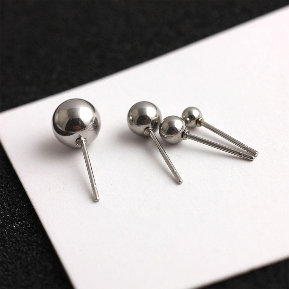 Color Korean Style Jewelry Classic Silver Color Women Small Ball Earrings Ear Stud Stud Earrings
