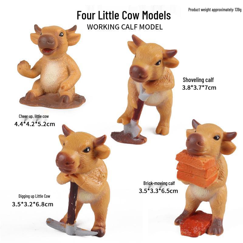 Kids' Cognitive Farm & Ranch Animal Models - Cow, Buffalo, Bison Desktop Toy Ornament