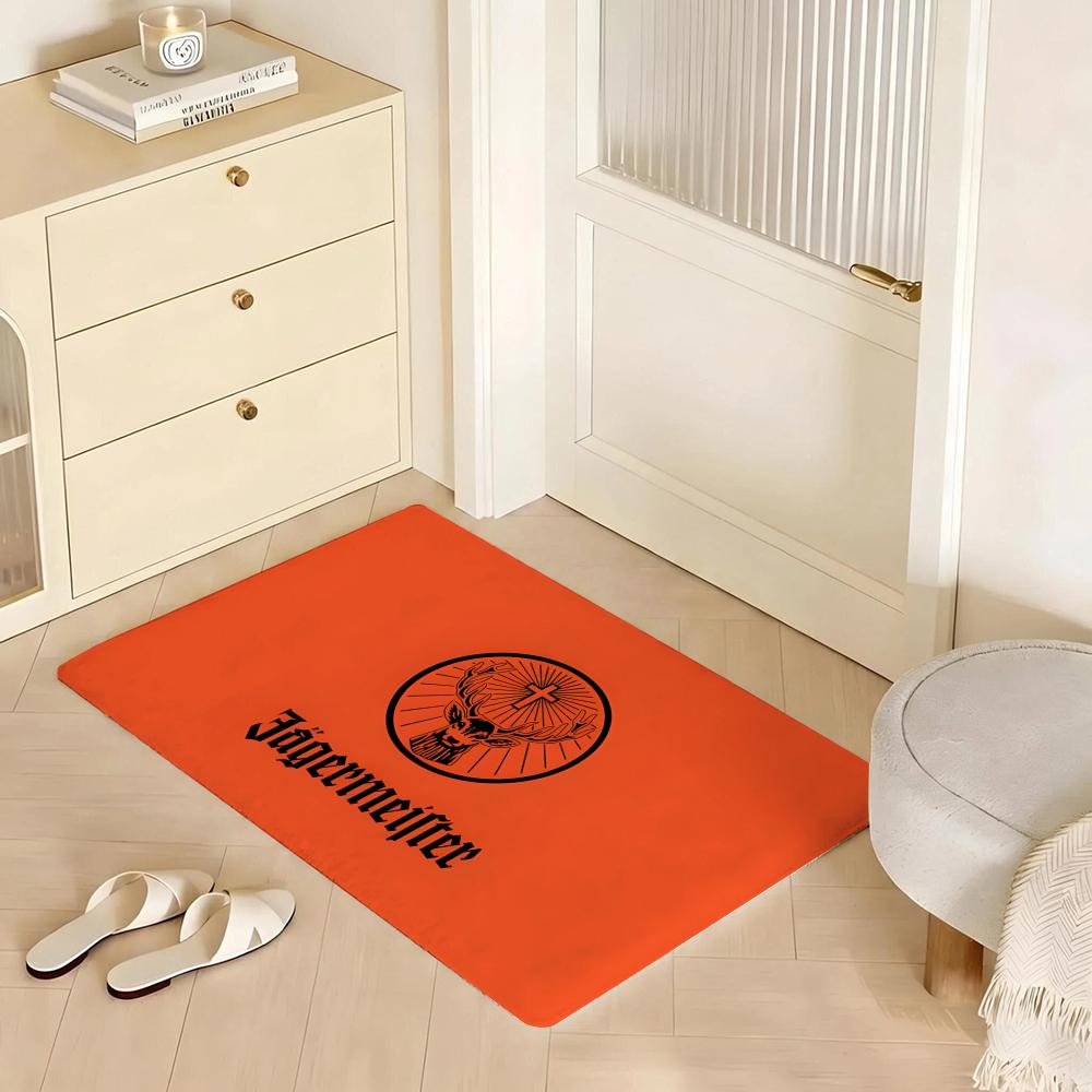 Fashion Drinks J-Jagermeister Floor Mat Eco Flannel Doormat Non-Slip Odorless Indoor Soft Short Plush Floor Rug