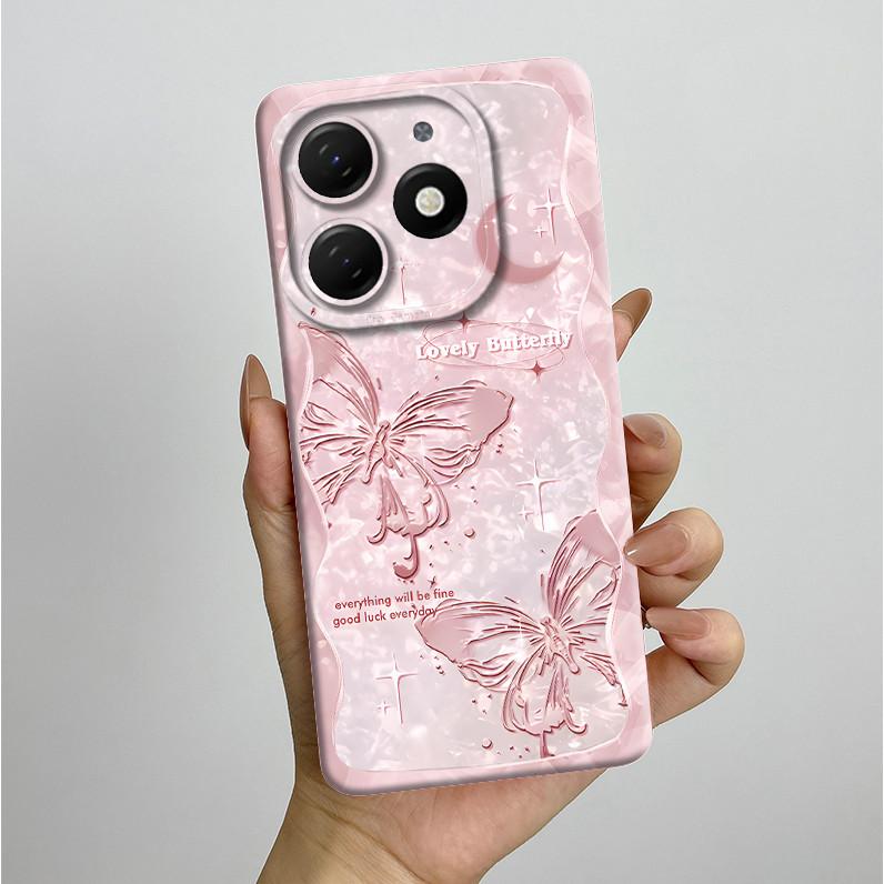 Für tecno Spark go 2024 BG6 Hülle Fundas Schöne Blumen Mattes Flüssigsilikon Schutzhülle Für Tecno SparkGO 2024 Handyhüllen