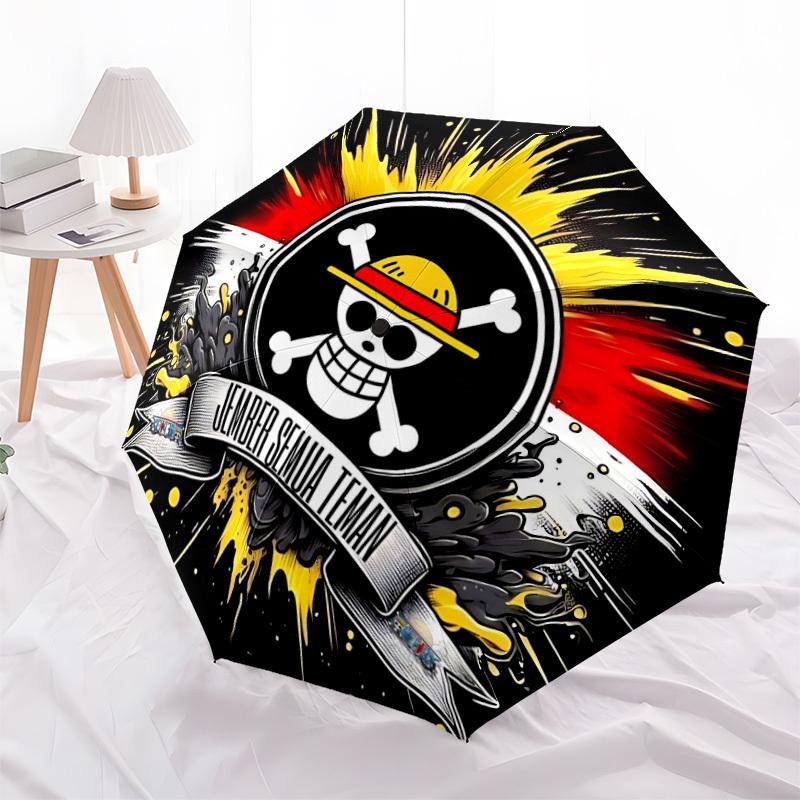 1 pz Ombrello Pieghevole Automatico One Piece, Ombrello Pieghevole Automatico con 8 Stecche, Comodo per l'Uso all'Aperto 055
