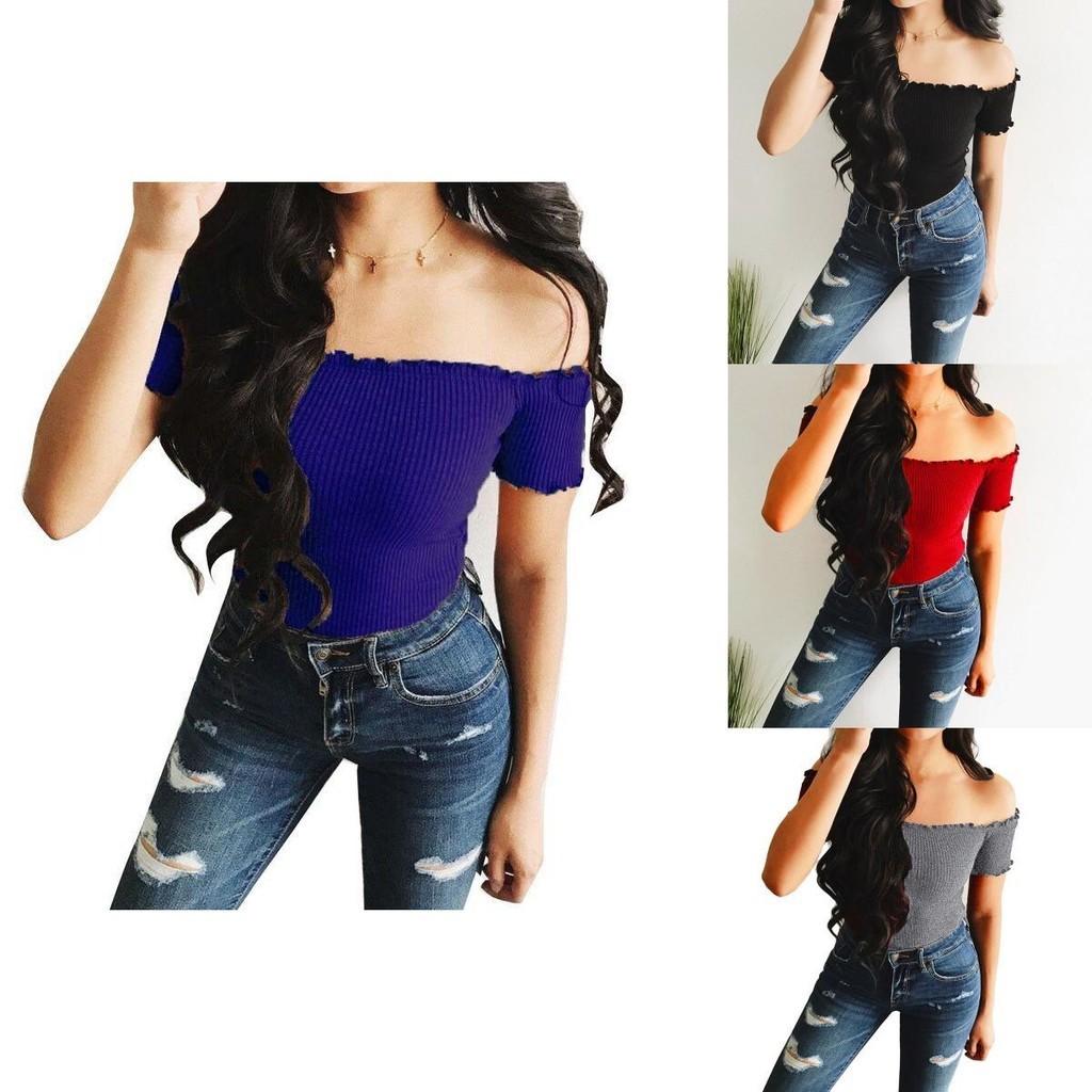 Elegant Women Summer Casual Off Shoulder Tank Top Vest Blouse For Effortless Style