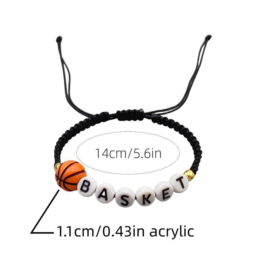 Pulsera de Cuentas Deportivas Hecha a Mano Única para Adolescentes - Voleibol, Baloncesto, Fútbol, Béisbol y Tenis Pulsera de Nudo de Cordón