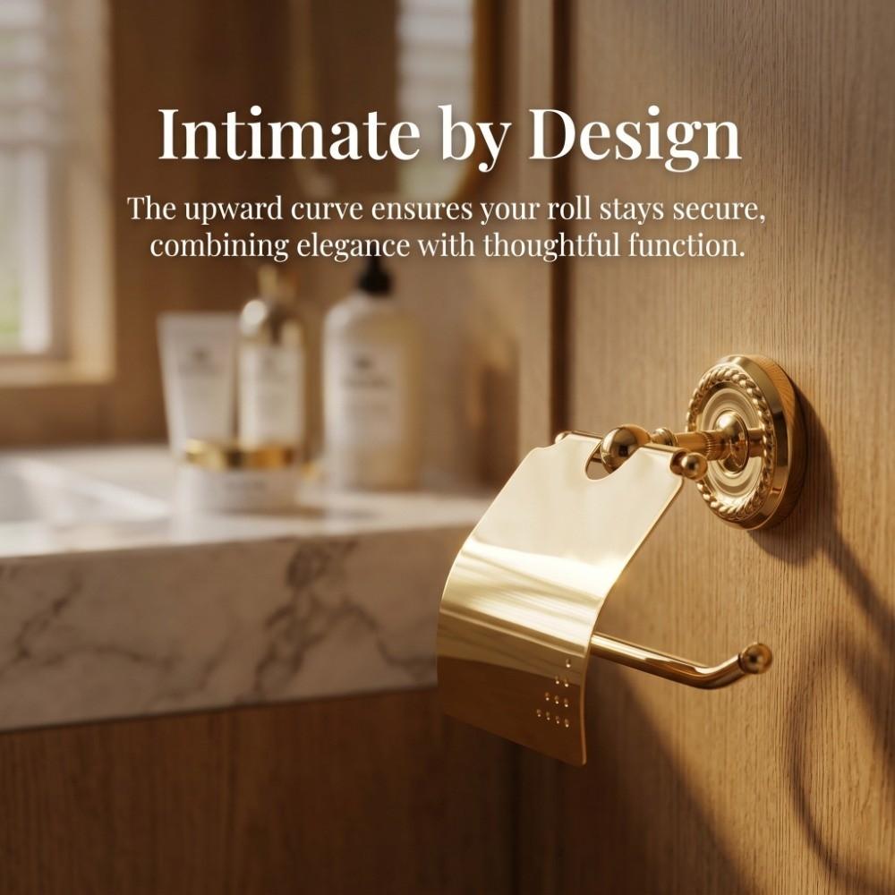 Exquisite Appearance Paper Roll Holder Copper Toilet Paper Holder Paper Towel Holder  Space Saving