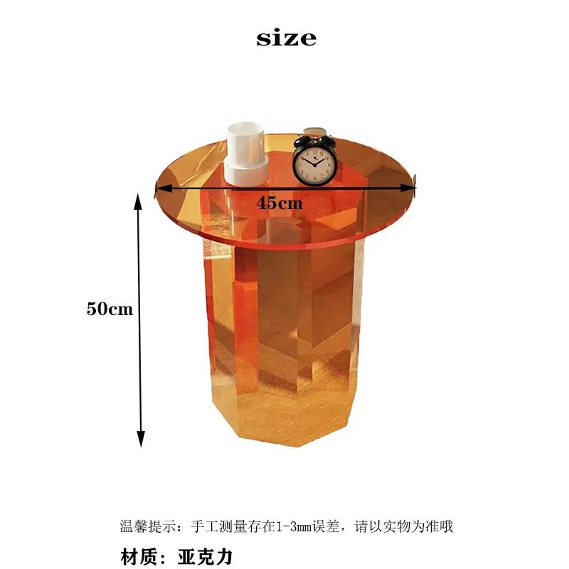 Coffee Table Acrylic Bedside Office Room Table transparent Bedroom Furniture Storage Garden Balcony Table