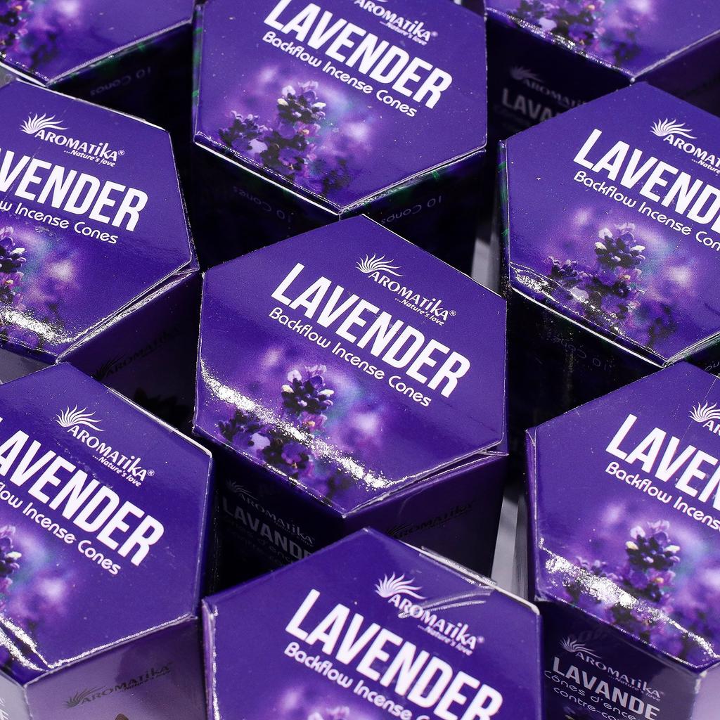 6x Lavender Backflow Incense Cones, 10 Pack Aromatika