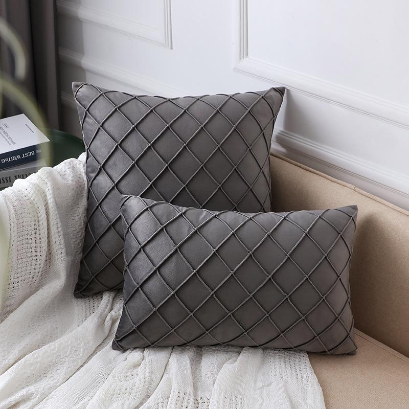 Nordischer Stil Einfache einfarbige Kissenhülle Minimalistischer Stil Wohnzimmer Sofakissen Rückenlehne Rechteckig Nachttisch Stuhl Kissen Qualität