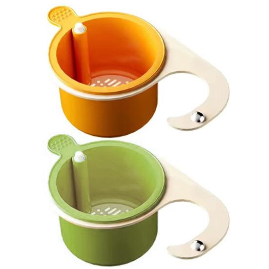 Kitchen Sink Drain Basket Sponge Holder Easy to Install Universal High-Efficiency Filter System Automatic Dumping Sink Strainer Basket