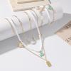 Multi-layer Starfish Ocean Series Necklace Women's Summer Beach Pendant Necklace Bracelet Necklace Set