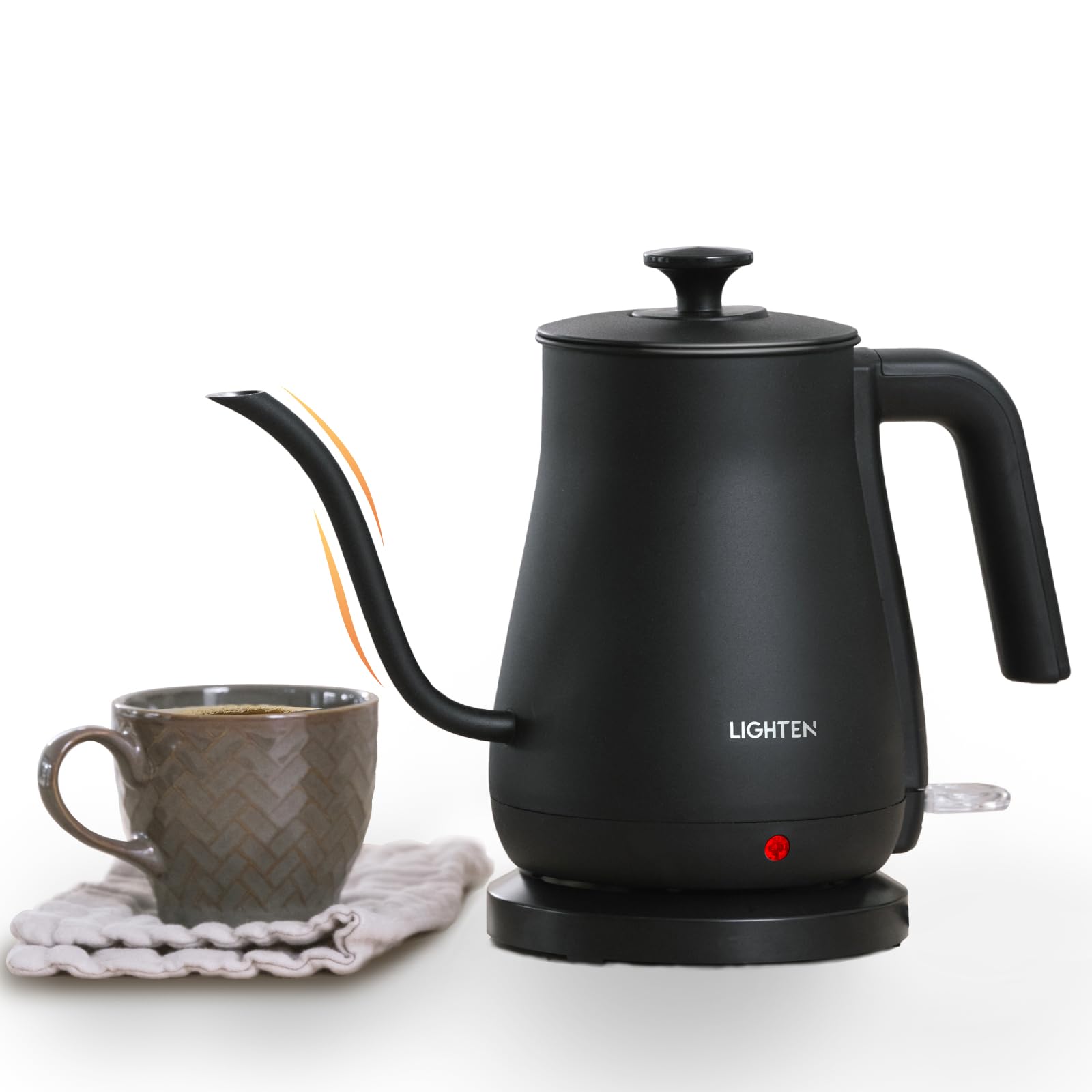 

Electric Kettle Coffee Drip Kettle 1000W Electric Kettle One Touch Slim Nozzle Stylish Empty Preventing Water Boiler Kettle Pot for Coffee Tea New чорний