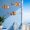 3 Pezzi Pesci in Legno Decorazione Murale Nautica, Arte Murale Pesce Rustico Estivo, Tema Costiero Oceanico Ornamenti da Appendere Vintage per Casa, Casa sul Lago, Bagno