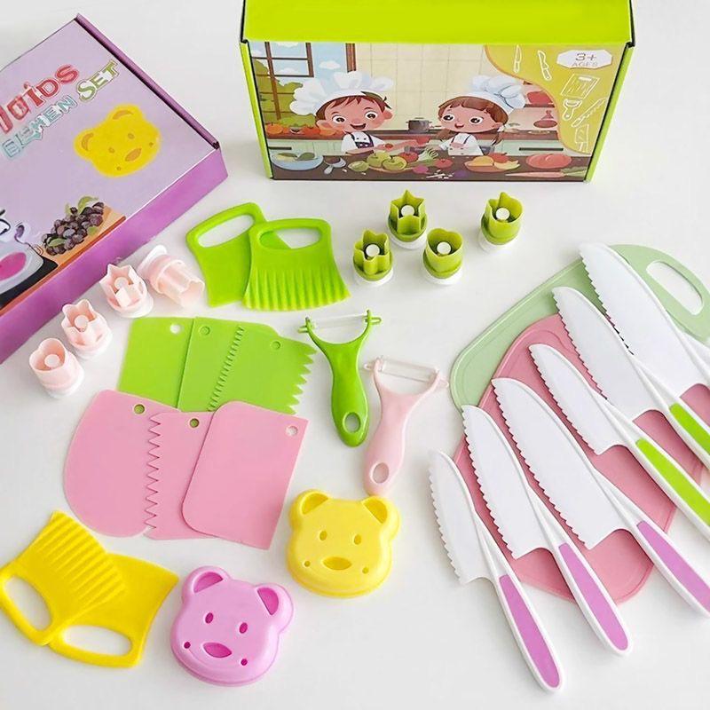 In Stock: Children's Safe Plastic Fruit & Vegetable Knife Set for Kids