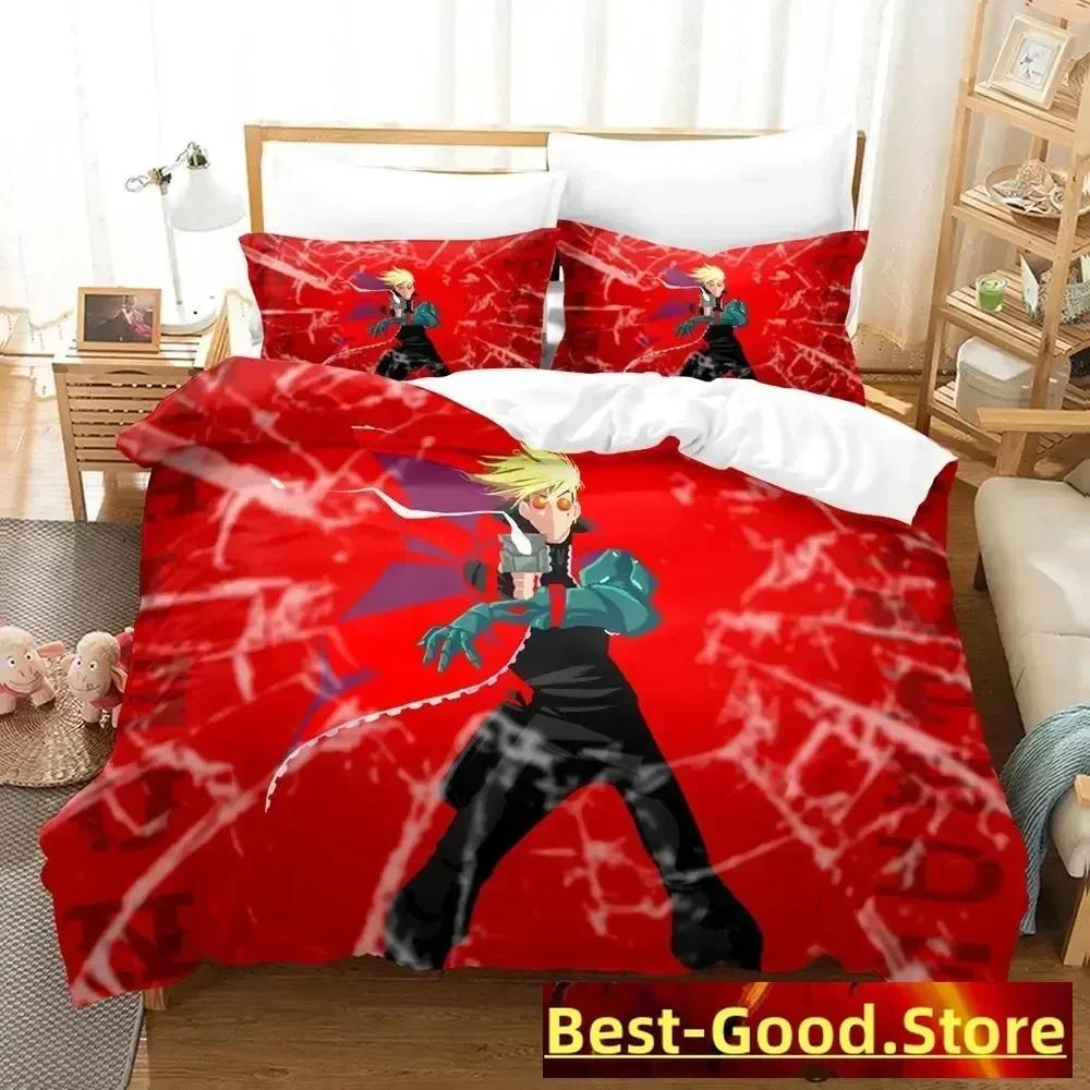 TRIGUN STAMPEDE Bedding Set Single Twin Full Queen King Size Bed Set Aldult Kid Bedroom Duvetcover Sets Anime parure de lit Bed