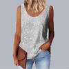 Women's Top, Commuting Sequins, Loose Fitting, Round Neck Vest, Comfortable and Casual