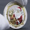 Europeisk och amerikansk jultomte, guldpläterad och silverpläterad, minnesmynt, medaljer, nyårsgåvor, julklapp, julstrumpa