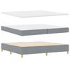Box Spring Bed with Headboard Light Gray 200 x 200 cm Fabric