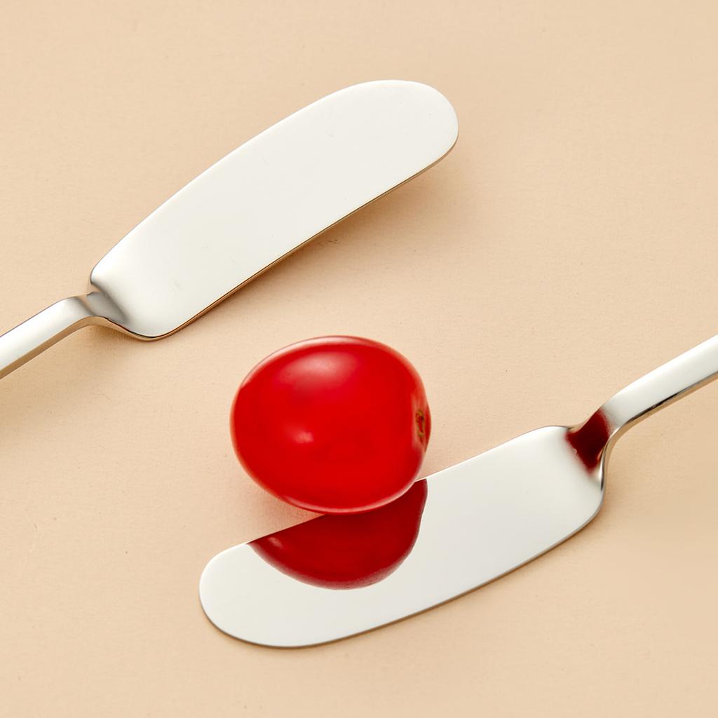 1/2pcs Cute 316 Stainless Steel Butter Knife Bread Jam Cream Spatula Long Handle Cheese Butter Spreader Kitchen Utensil