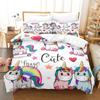 Double And Single Bed Bedding SetLovely Princess UnicornsPink Cute Bed CoverPillowcaseHigh Quality Comfort Sets2 Pcs3Pcs