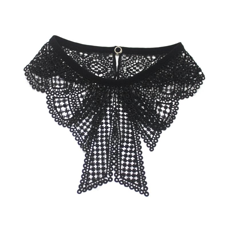 

Женский элегантный вышитый кружевной вырез горловины ложный воротник ложная бабочка бант съемный воротник модные аксессуары для одежды