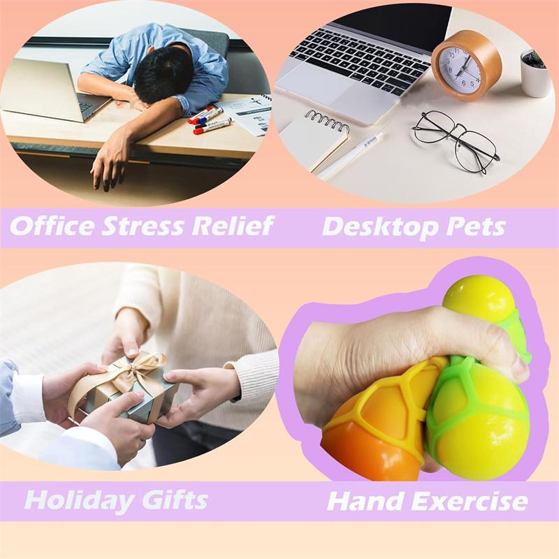 Palline Anti-Stress a Rete a Nido d'Ape Taba Squishy Giocattoli Anti-Stress Pallina di Pasta da Modellare Colorata Tennis Palline Squeeze a Lenta Risalita Gadget per Feste