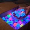25pcs Glow-in-the-Dark 3D Turtle Figurines - Colorful Translucent Plastic Decorations for DIY Crafts, Party Favors,for Halloween, Easter, Thanksgiving