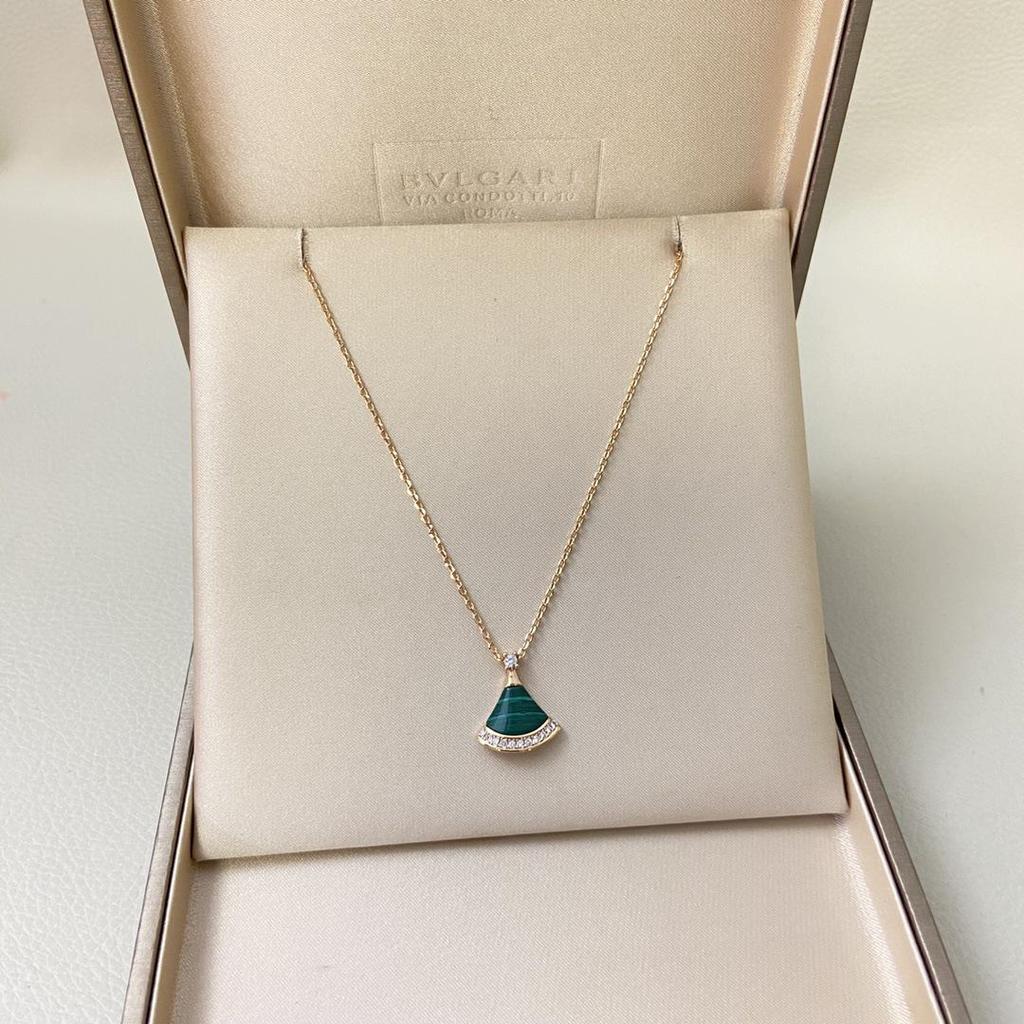 Natural Mother-of-Pearl Double-Layer Fan Pendant Necklace - Women's Luxury Clavicle Chain