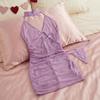 Purple Butterfly Mesh Cheongsam Dress Panties Cheongsam Thin Belt Thong Underwear for Women  Women