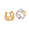 Symbolic Five Pointed Star Hollow Ring Flexible Sizing Stainless Steel Unisex Accessory Pentagrams Openable Ring