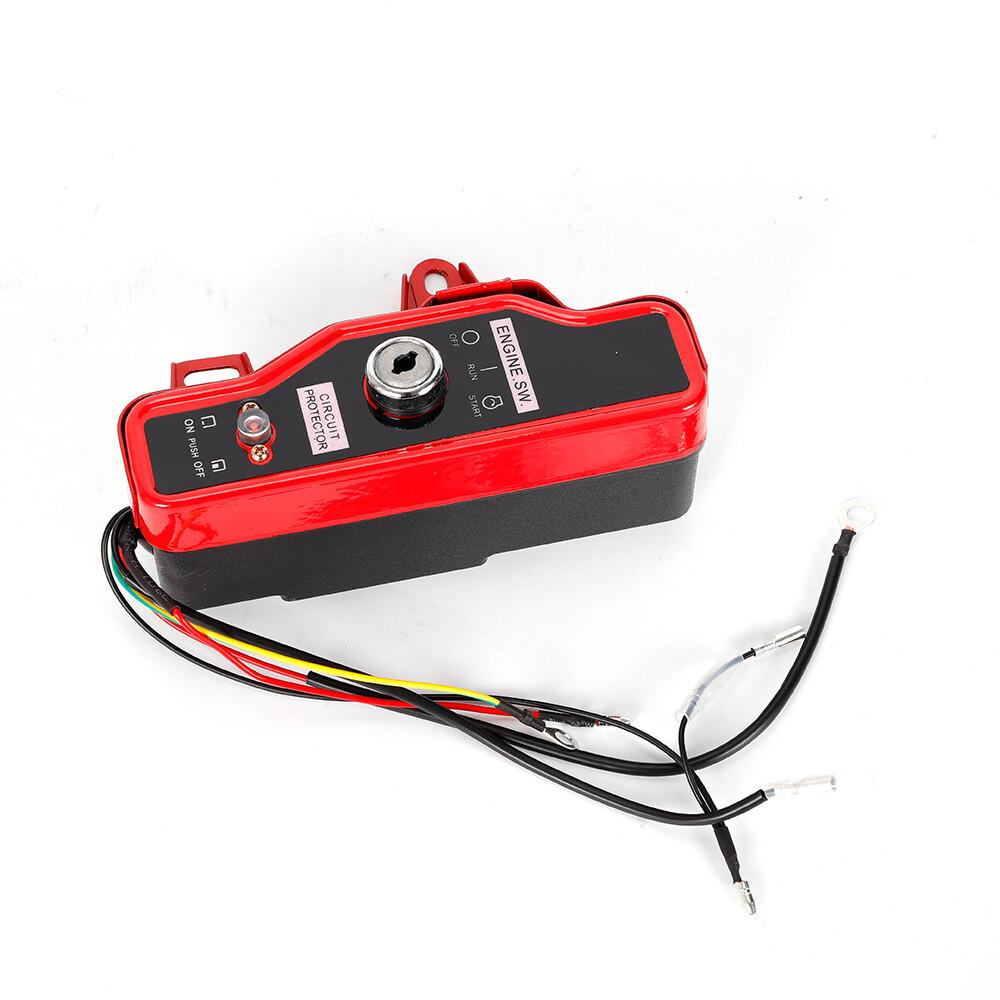 12V Electric Start Kit Flywheel Starter Motor Kit with Key Switch Box Charging Coil Fan Cover for GX160 5.5HP GX200 6.5HP Engine