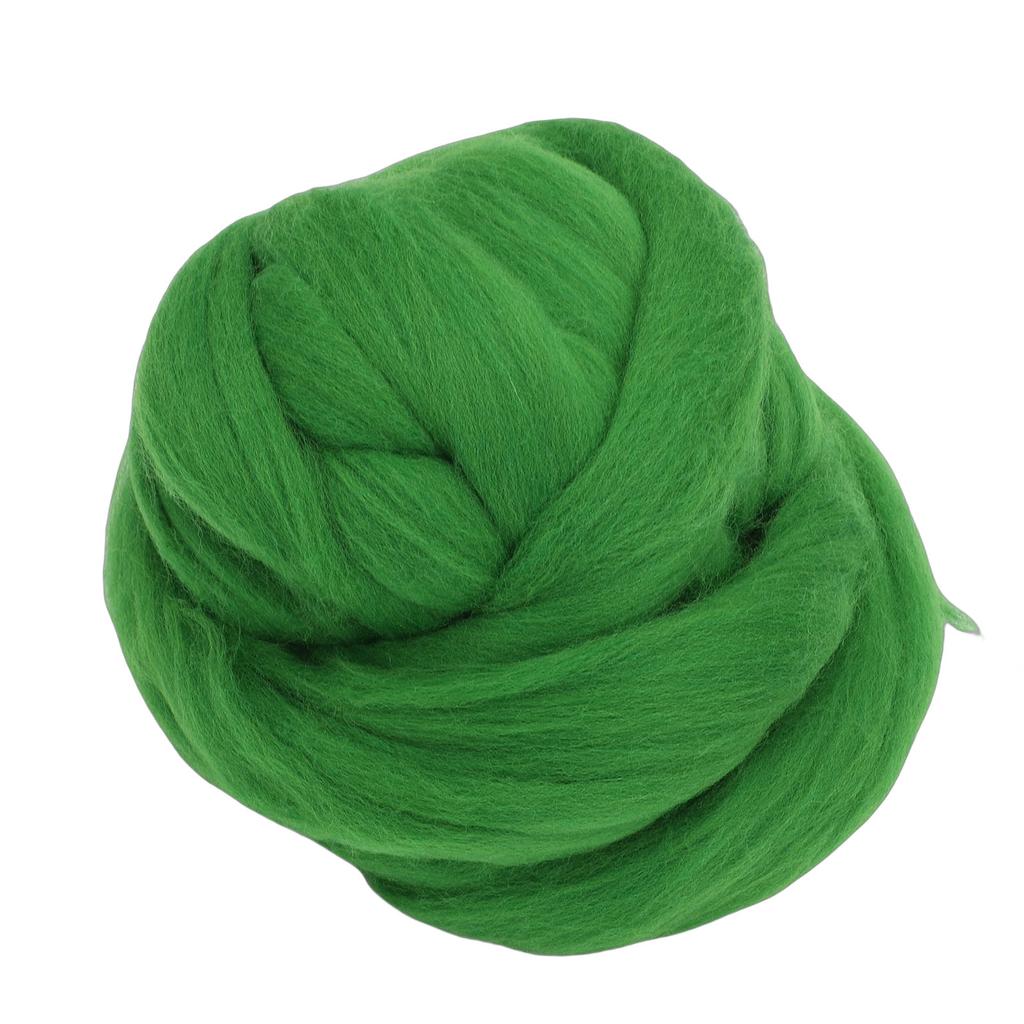 Wool Roving 200g Green Soft Comfortable Wool Roving Yarn for Felting Weaving