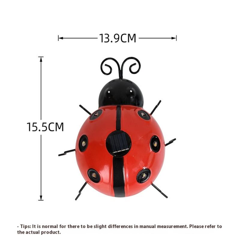 Solar Ladybug Light Outdoor Waterproof Led Garden Decor Wall Hanging Lawn Lighting For Yard Patio Statue