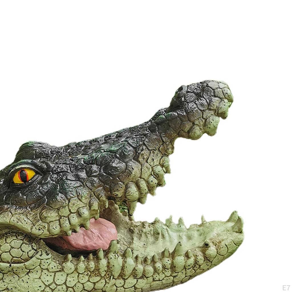 Alligator Head Decoy Pond Float Garden Floating Ornament, UV Protected Exterior to the