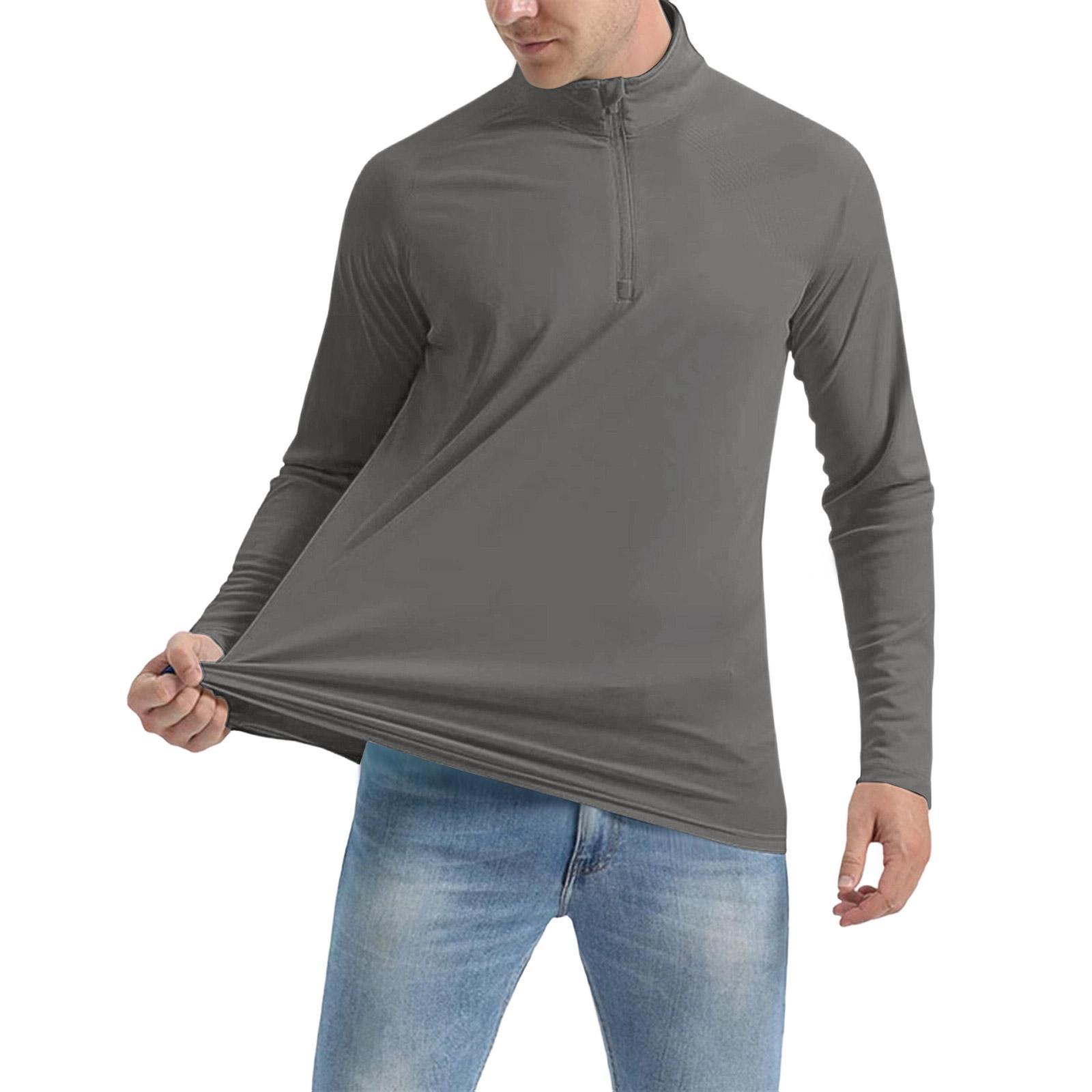 

Men s Zipper Stand Collar Training Suit, Men s Spring- Running Long-sleeved Thin Sports T-shirt, Fitness Loose Top XL