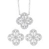 Huamei Jewelry Set Earstuds S925 Silver Needle Necklace With Zircon Clover Clavicular Chain Fashionable Versatile Women