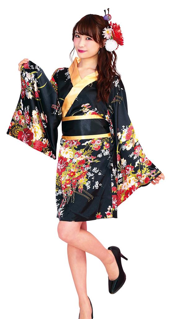 Kimono japonez pentru femei, cu design de graffiti, Party City Tokimeki, cu cutie neagră