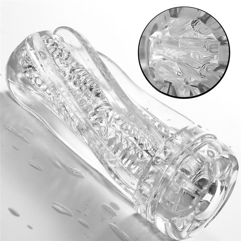 Soft Pussy Vagina Male Masturbator Cup Sex Toys Transparent Adult Endurance Exercise Sex Product Vacuum Cup for Men Masturbador