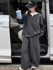 Girls' Faux Two-Piece Hoodie & Wide-Leg Pants Set – Korean Style for Autumn/Winter 2026