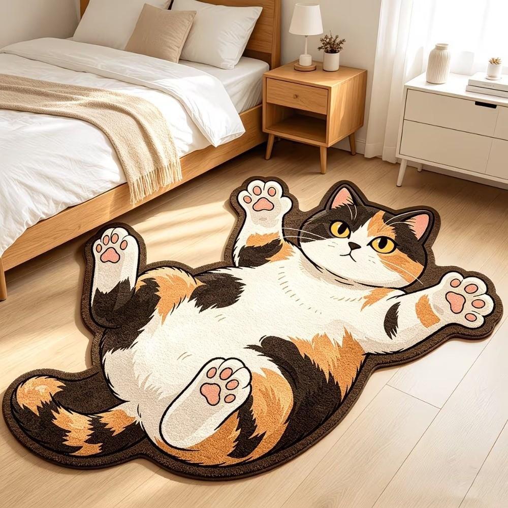 Anti-fouling Home Decor Carpet Non-Slip Cartoon Carpet Cute Cat-Shaped Area Rug  Living Rooms