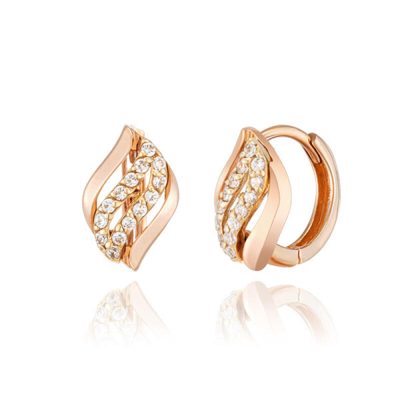 

14K Gold Earrings One-Touch Ring Richamon BS01003E Combi