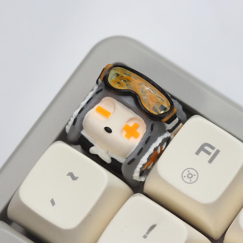 MiFuny Pilot Keycaps Originality 3D Resin Kawaii Keyboard Caps Cartoon Handmade Anime Key Caps for Mechanical Keyboards Gift