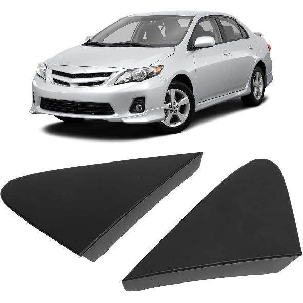 2Pcs Side View Mirror Triangle Fender Corner Trim Cover for Toyota Corolla 2008 2009 2010 2011 2012 2013, OEM: 60118 12010, 60117 12010, TT270L and