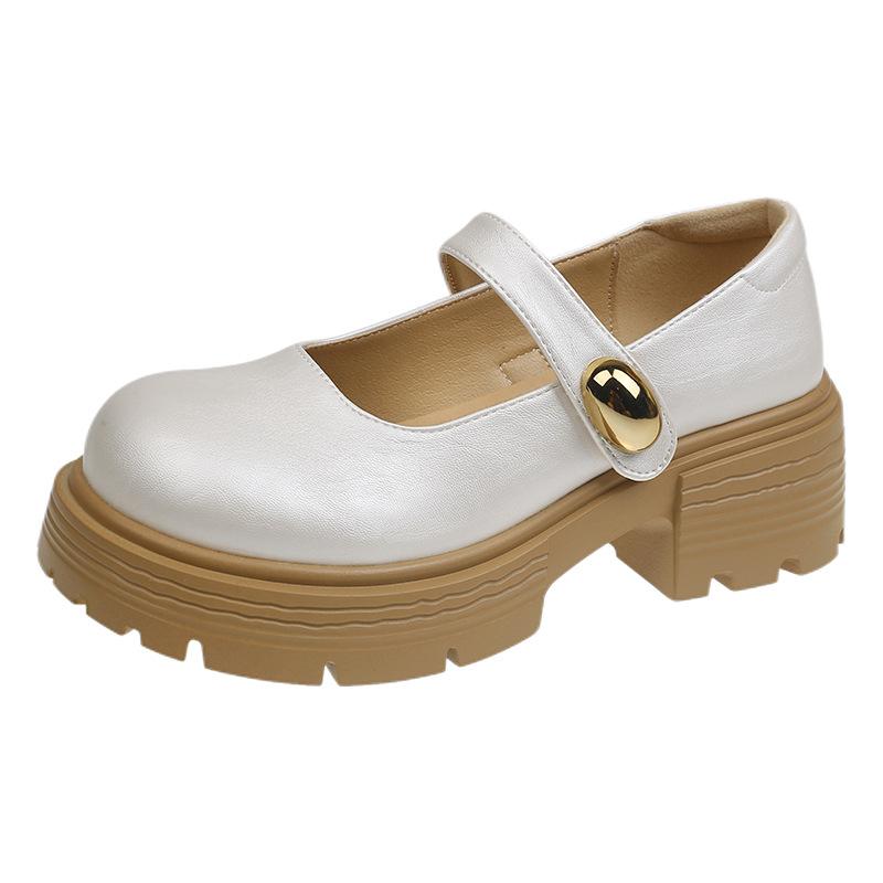 Platform Mary Jane single shoes women's autumn 2025 new muffin small man fashionable versatile word with small leather shoes