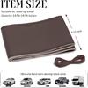 Leather Steering Wheel Cover, DIY Sewing with Needle & Thread, Breathable Anti-Slip Car Steering Wheel Protector, Universal 15 Inch Auto Steering
