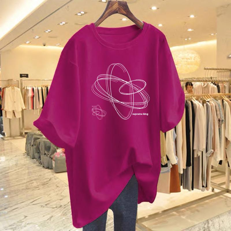 

Women s Summer Fashion Loose Crew Neck T-Shirt 2XL