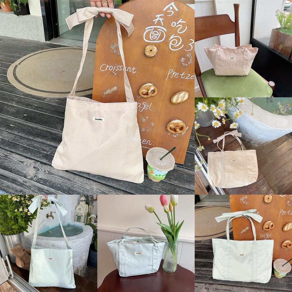 Trendy Soft Tote Bag With Bow For Women 2024 Everyday Use Pink Green Beige