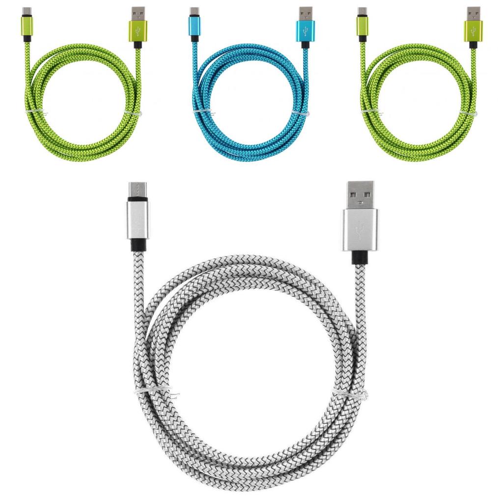 Fast Charging Data Cable With Aluminum Alloy Nylon Braided For Android Devices And Smartphones