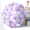 Small Flower Pattern Folding Umbrella Fashion Auto-Open 8 Iron Ribs Plastic Handle Foldable Sunshade Perfect Christmas Gifts
