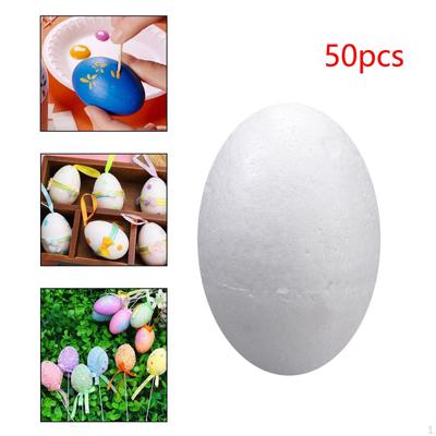 Huevos de espuma de Pascua en blanco, bolas sólidas de poliestireno blanco sin pintar, imitación para Halloween